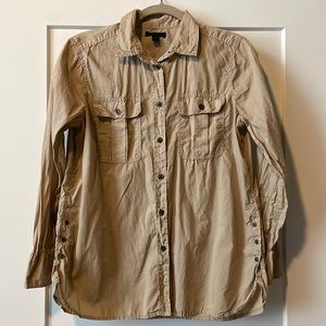 JCrew Military Khaki Button Down Field Shirt size 10